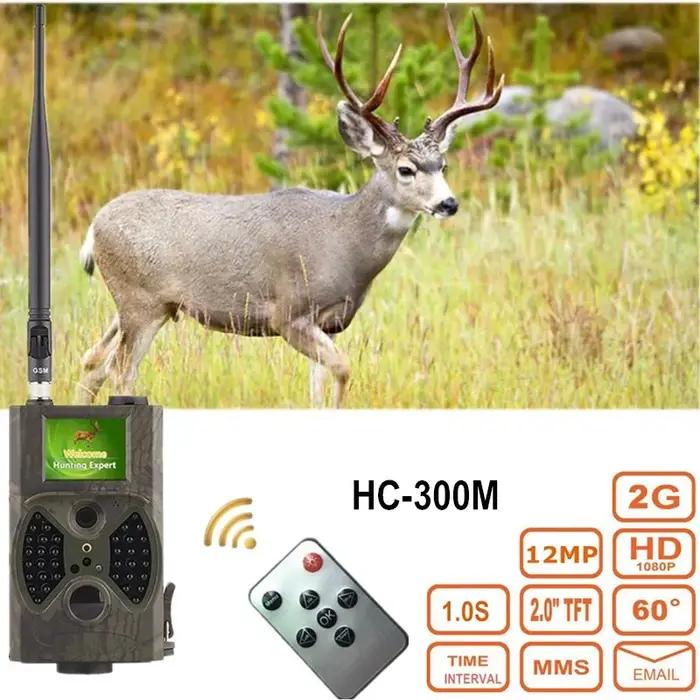 Caméra de chasse HC300M avec vision nocturne, 16MP, MMS, EMAIL, SMS, surveillance de la faune, facile à transporter, pour chasseurs et photographes animaliers