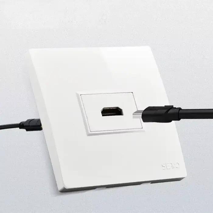 1 pièce Prise murale HDMI encastrable de type 86 à tête droite