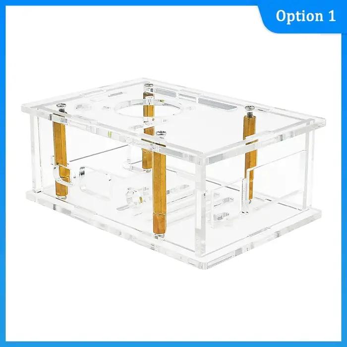 Boitier en acrylique transparent pour Orange Pi 4 Pro avec options de refroidissement ventilateur et dissipateur thermique pour bureau moderne et élégant occasions spéciales
