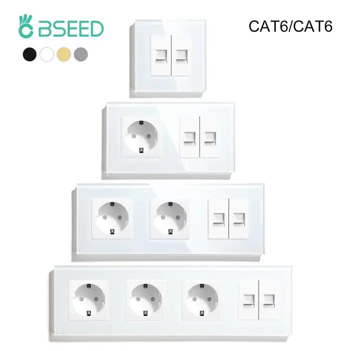 BSEED double prises Internet CAT6 prise murale