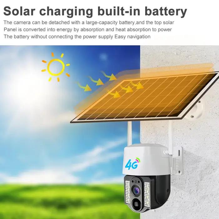 Caméra solaire 4G Sim extérieure sans fil IP Camara batterie à faible puissance détection de mouvement PIR étanche CCTV Protection de sécurité à domicile
