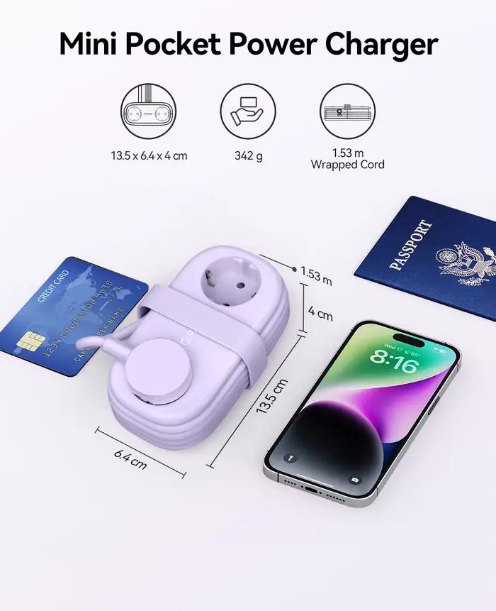 ORICO AP3 prise ue 20W PD multiprise 2 prises AC 2USB 1 type-c 1.53M rallonge électrique charge rapide pour la maison/tablette