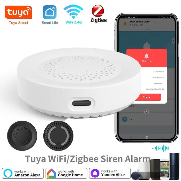 Tuya Zigbee-Sirène d'alarme WiFi pour la sécurité à domicile intelligente