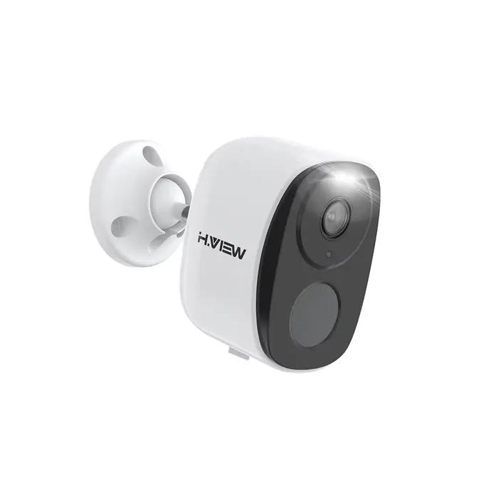 H.VIEW – caméra d'extérieur sans fil alimentée par batterie PIR, caméra de sécurité WiFi 2K 3MP avec