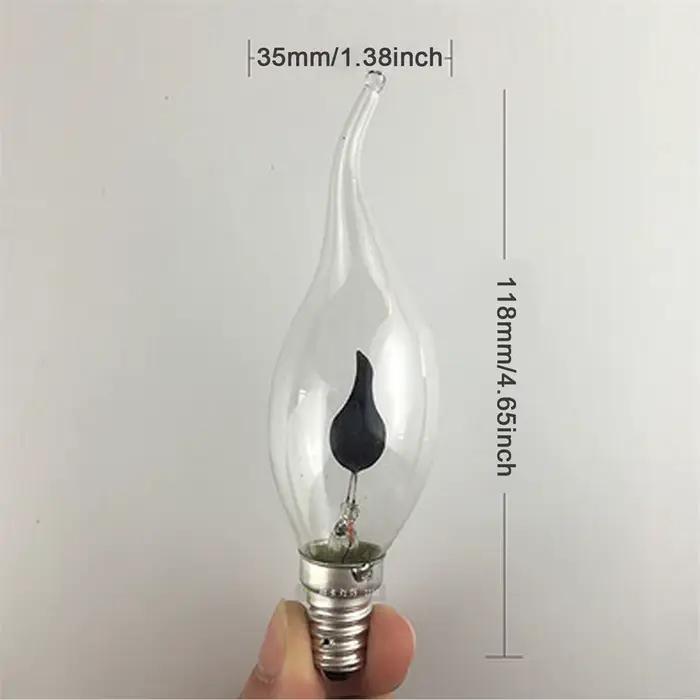 Ampoule de bougie à effet de flamme LED, éclairage de feu d'émulation Edison, décoration d'intérieur vintage, AC 220V, E14
