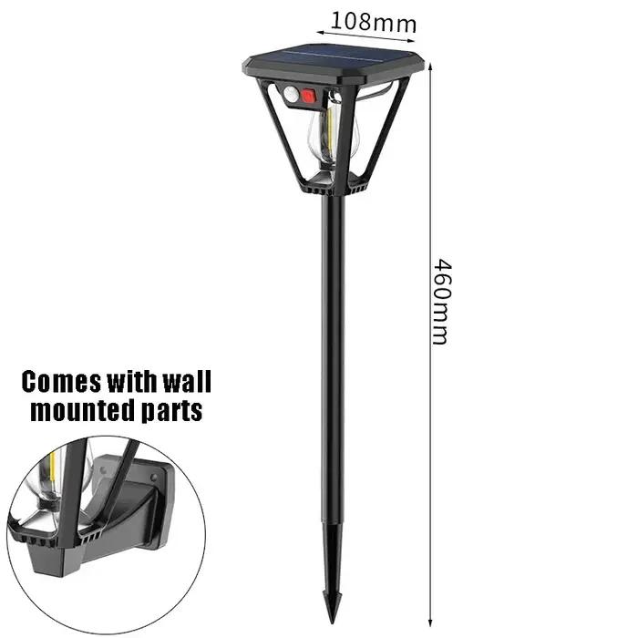 1/4 pièces capteur de mouvement solaire lumière extérieure éclairage étanche double usage lampe de pelouse et applique murale pour jardin ou porche