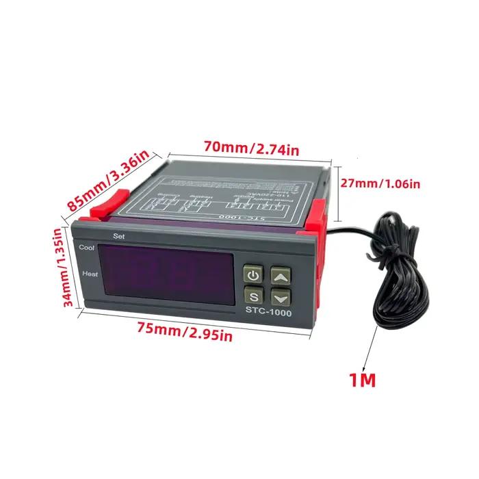 Contrôleur de température numérique Thermostat Thermorégulateur Relais LED 10A Chauffage Refroidissement STC-1000 STC 1000 12V 24V 220V