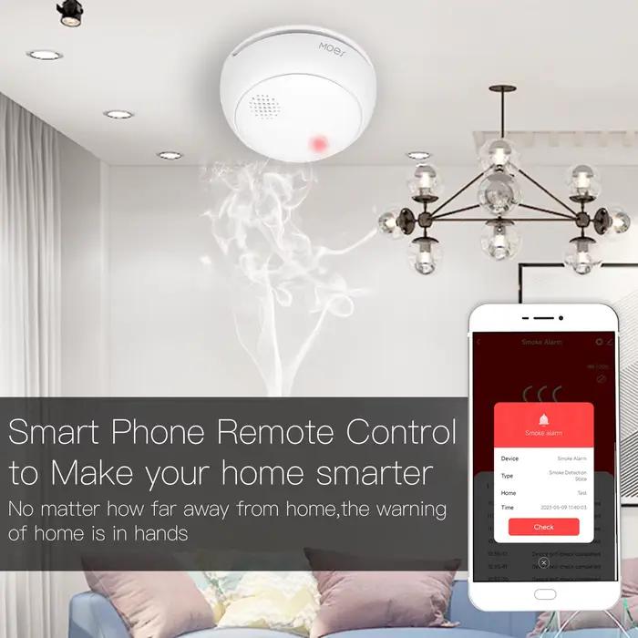 MOES ZigBee détecteur de fumée sans fil intelligent incendie 85dB alarme sonore sirène capteur Protection de sécurité