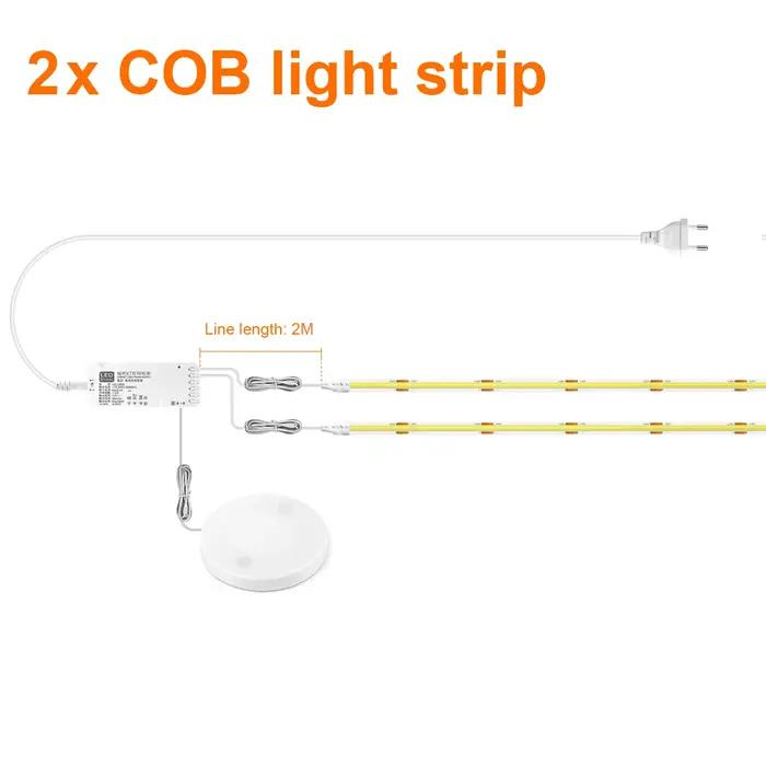 Bande Lumineuse LED COB à Capteur Tactile Intensité Réglable