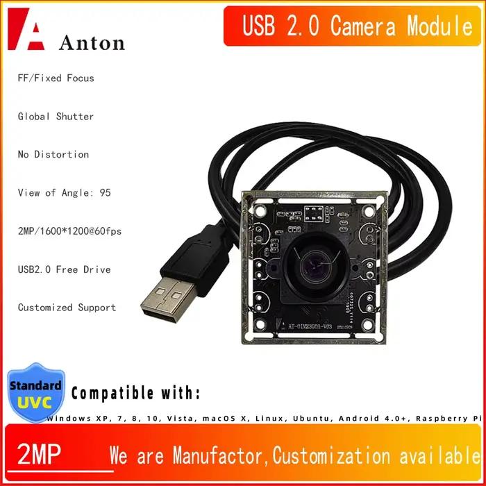 Module de caméra USB 2.0 2MP 1600H*1200V DFOV 95 °