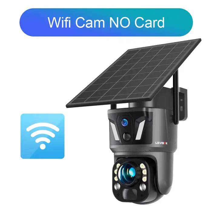 Caméra solaire 4G LS VISION 4K avec zoom optique 99X, WiFi extérieur, PTZ, double écran, double déte