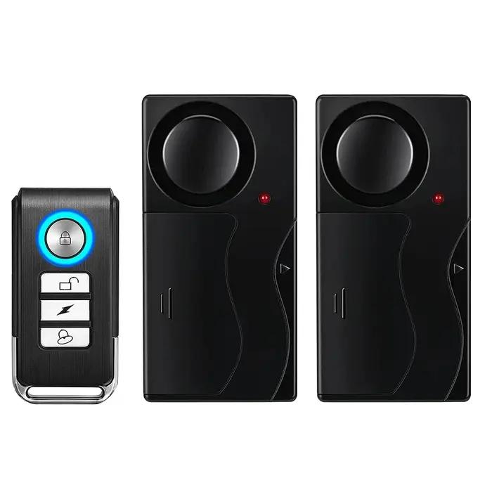 Alarme de porte et fenêtre antivol à vibration sans fil avec télécommande