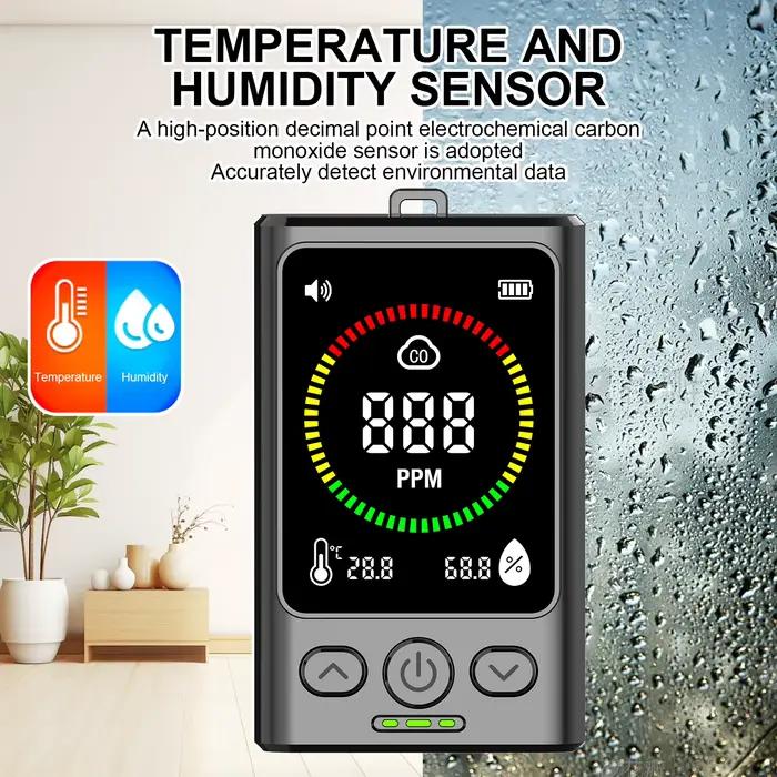 Détecteur de monoxyde de carbone portable avec affichage numérique rechargeable pour la sécurité de la maison, du garage et de la cuisine occasions spéciales