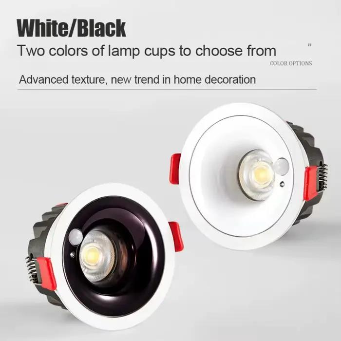 Projecteur encastré PIR capteur de mouvement LED Spot pour allée d'entrée éclairage intérieur Downlight lampes 3000K 4000K 6000K