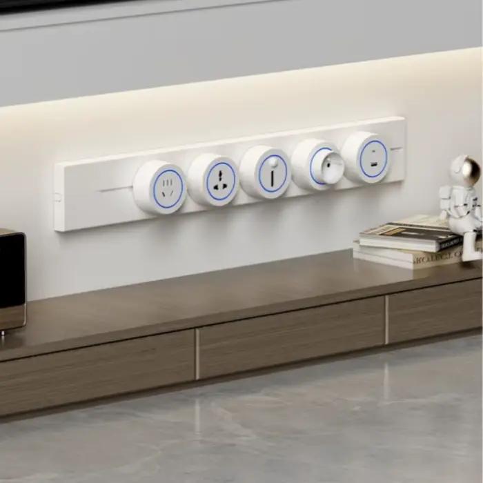 Prises sur rail régulières UK US EU FR RUS BR AU IT IL adaptateurs USB prise murale romantique aluminium diversité types de prises installation facile choix de couleurs