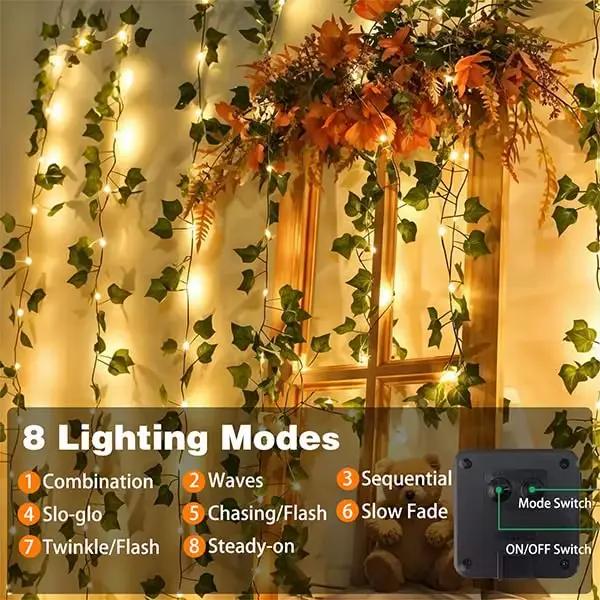 Guirlande lumineuse LED en plastique et cuir