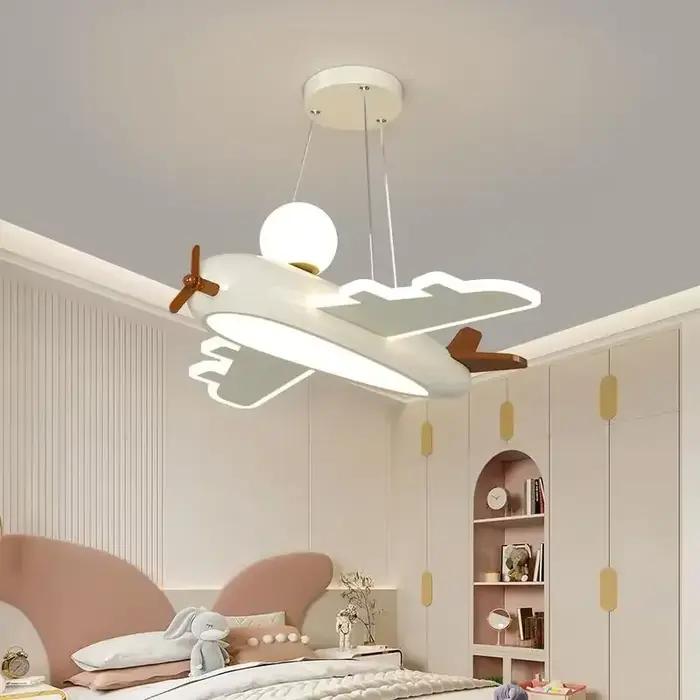 Dessin animé avion plafonnier Design créatif Led lampe blanche salon salle à manger étude chambre d'enfants garçon bébé chambre décor lampe