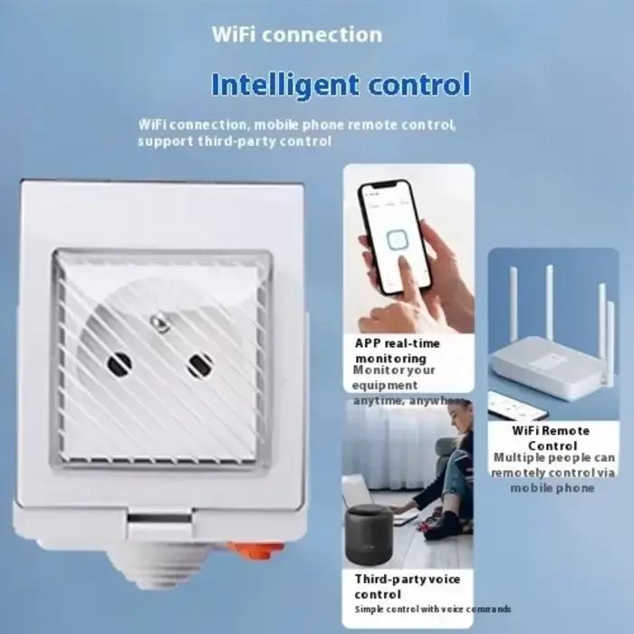 Tuya WIFI prise intelligente extérieure EU FR Itlay 16A 4000W IP55
