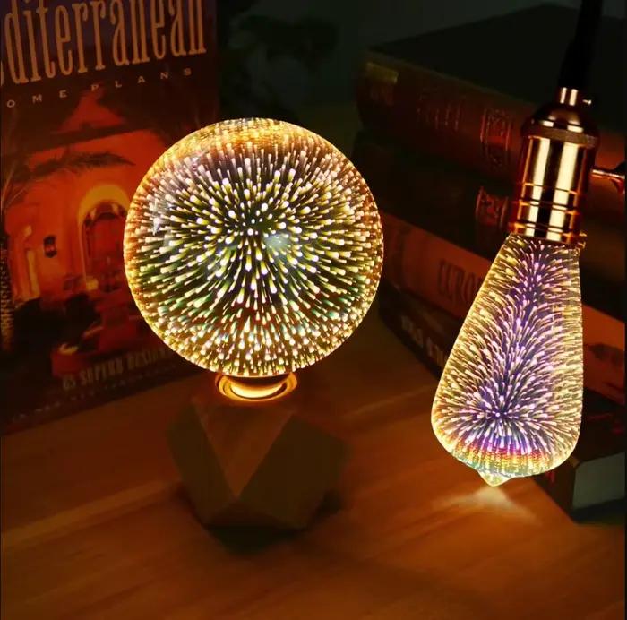 Ampoule G125 G80 E27, lumière de nuit, effet de feux d'artifice, lampe de table, ampoule décorative, lampe de chevet, décoration de la maison, Luminaria 110V 220V
