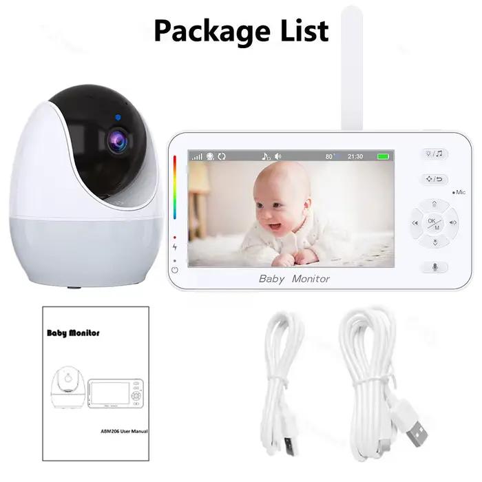 WiFi 1080P bébé moniteur 4.3 "affichage + App double contrôle nounou Vision nocturne berceuses rappe