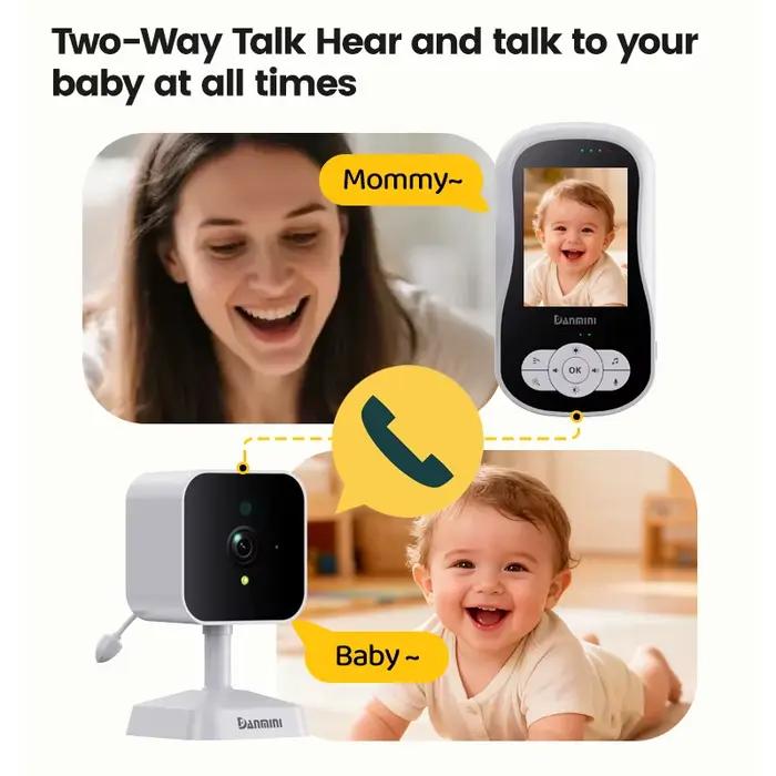 Caméra bébé à vision nocturne avec audio bidirectionnel interphone veilleuse et surveillance de sécurité pour maison occasions spéciales