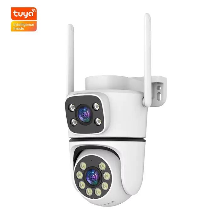 Caméra Dôme IP WiFi 8MP Tuya APP Double Objectif Couleur Détection Humanoïde IA Sécurité Domestique