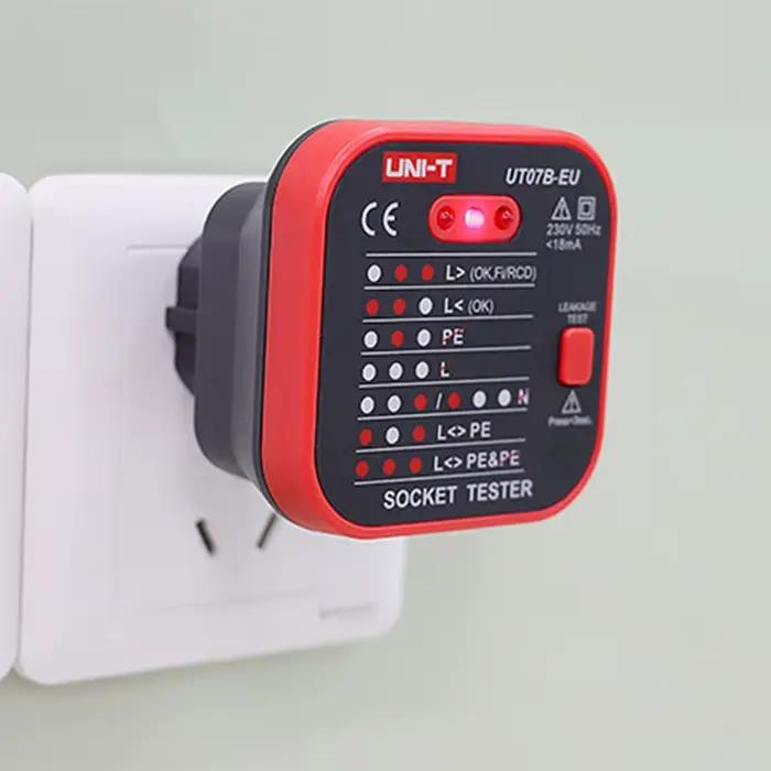 Testeur de prises UNI-T UT07B-EU – Détecteur de polarité et de phase