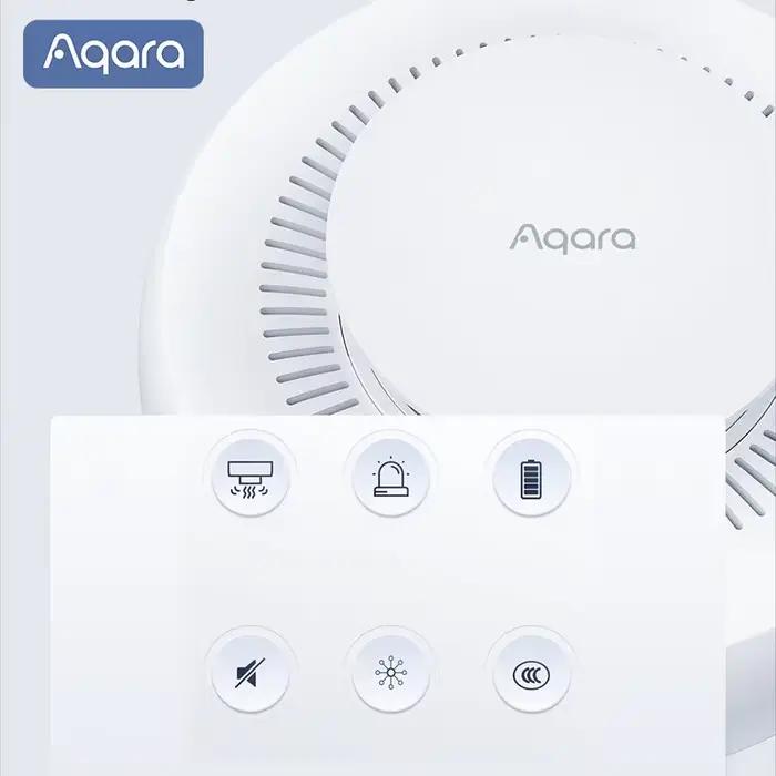 Détecteur de fumée Aqara Zigbee 3.0 avec alerte sonore pour sécurité maison intelligente fonctionnant avec Mi Home Homekit occaions spéciales