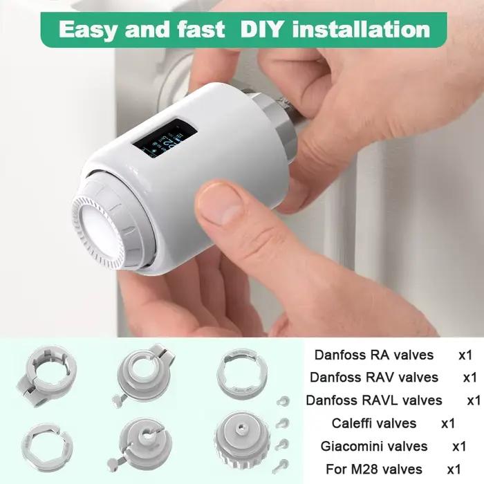 Vanne thermostatique Tuya Zigbee pour contrôle de température intelligent compatible avec Google Home et Amazon Alexa pour système de chauffage moderne et confort thermique optimal