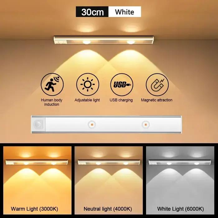 LED Armoire Veilleuse Capteur de Mouvement Sans Fil Ultra Mince Pour Cuisine Dressing et Chambre Occasions Spéciales