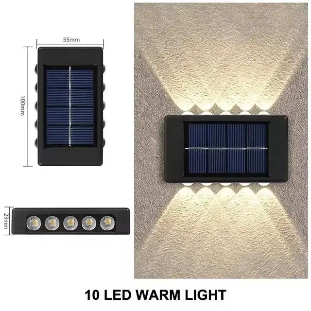 Lampe solaire extérieure murale 10 LED étanche pour jardin