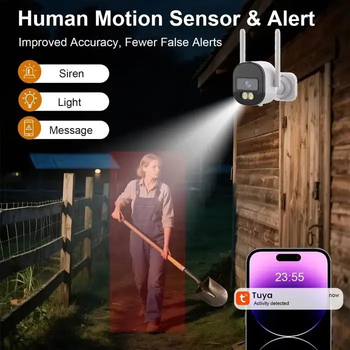 Caméra de sécurité IP extérieure Tuya Wifi PTZ avec zoom 10X