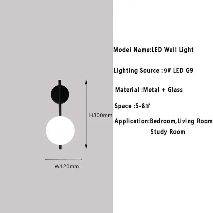 NikLED Applique Murale pour Salon Chambre avec 9W G9 Ampoule LED Mur Luminaires pour La Maison Allée Couloir AC110-220V