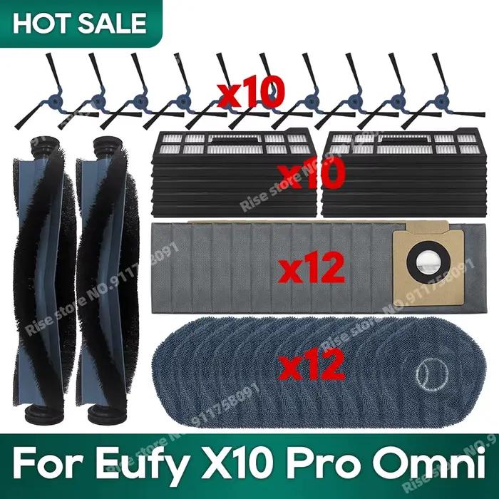 Accessoires adaptés pour aspirateur Robot Eufy X10 Pro Omni, sac à poussière, filtre Hepa, rouleau,