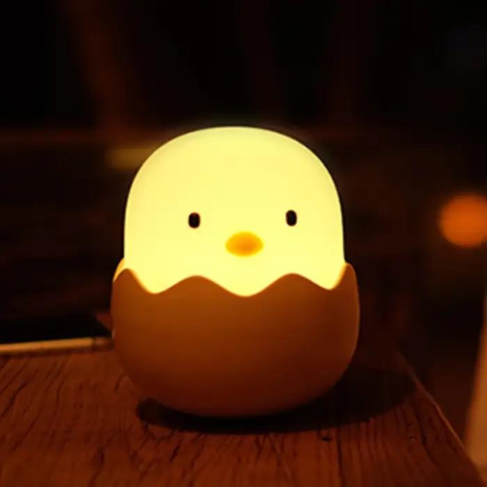 Coquille d'oeuf poulet veilleuse dessin animé lumière LED chambre enfants tactile