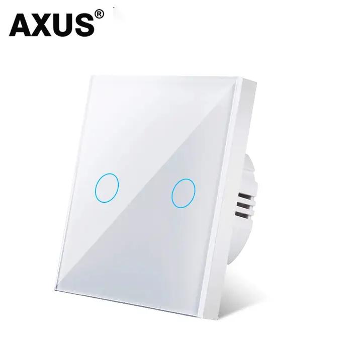 AXUS EU interrupteur tactile AC100-240V alimentation LED 1/2/3 Gang panneau de verre cristal applique