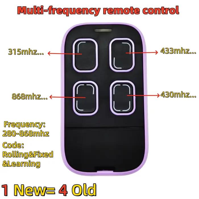 Télécommande Universelle Home Assistant Multifréquence 280-868 MHz pour Portails Sécurité Propriété Personnalisation Logo Occasion Spéciale