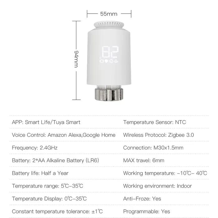 Contrôleur de température intelligent AVATTO ZigBee Thermostat pour maison compatible avec Alexa et Google Home pour contrôler la température de chaque pièce occasions spéciales à offrir