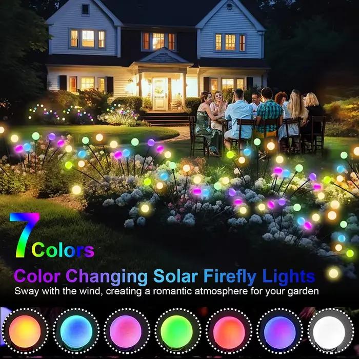 Paquet de 12 lumières solaires LED extérieures étanche Starburst solaire luciole lumières lampe de p