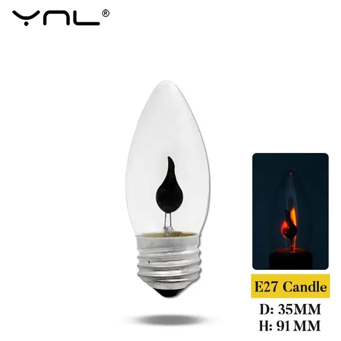 Ampoule de bougie LED E14 E27, ac 220v, émulation Edison, éclairage Vintage, décoration de maison