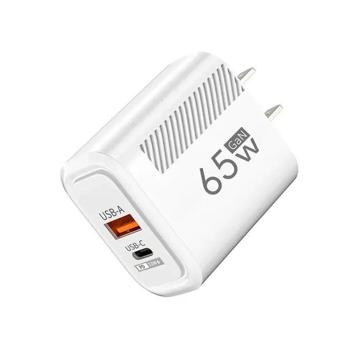65W GaN Charge rapide USB Type C chargeur US EU Plug PD 3.0