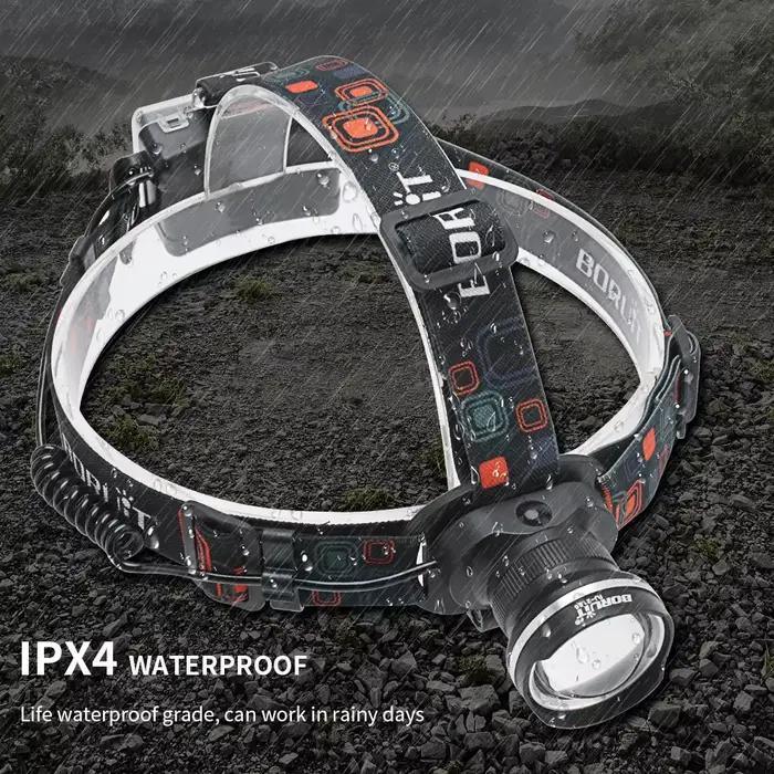 BOIRUiT RJ-2166 Zoom LED phare 1000LM puissant phare utilisation AA batterie tête torche étanche Cam
