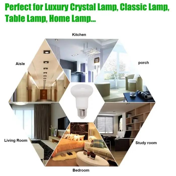 Ampoule LED à économie d'énergie E27 E14 220V R39 R50 R63 R80 6W 9W 12W 15W