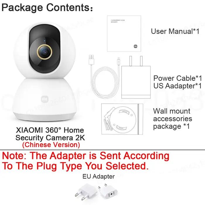 XIAOMI – caméra Wifi intelligente de sécurité domestique PTZ 2K