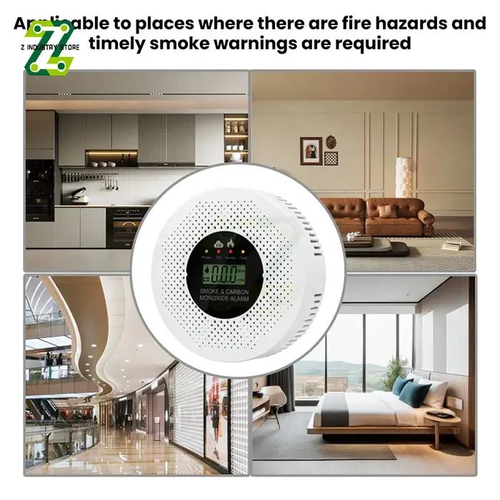 Alarme de monoxyde de carbone détecteur de fumée Co détecteur d'affichage LCD alarme maison sans fil détecteur de fuite de gaz toxique alarme Flash sonore d'incendie