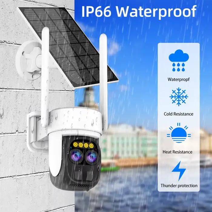 O-Kam App Smart Solar 10X Zoom WIFI caméras de sécurité avec panneaux solaires 8MP 4K HD couleur Vision nocturne PTZ Surveillance caméra IP