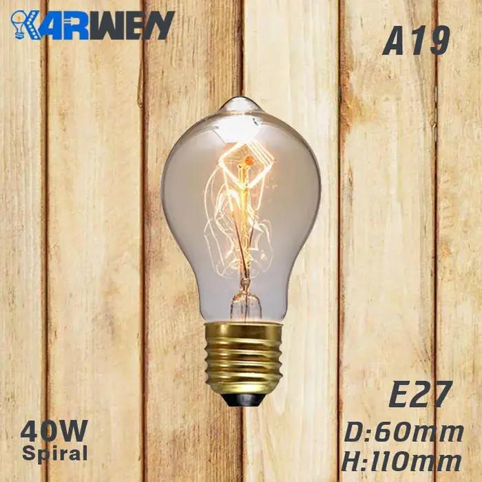Ampoule Edison E27 lampe rétro à incandescence 40W 220V ST64 A19 T45 T10 G80 G95