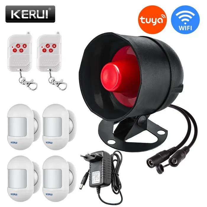 KERUI Tuya WIFI sirène système d'alarme Installation Simple capteur infrarouge connexion télécommande ensemble de Protection de sécurité à domicile