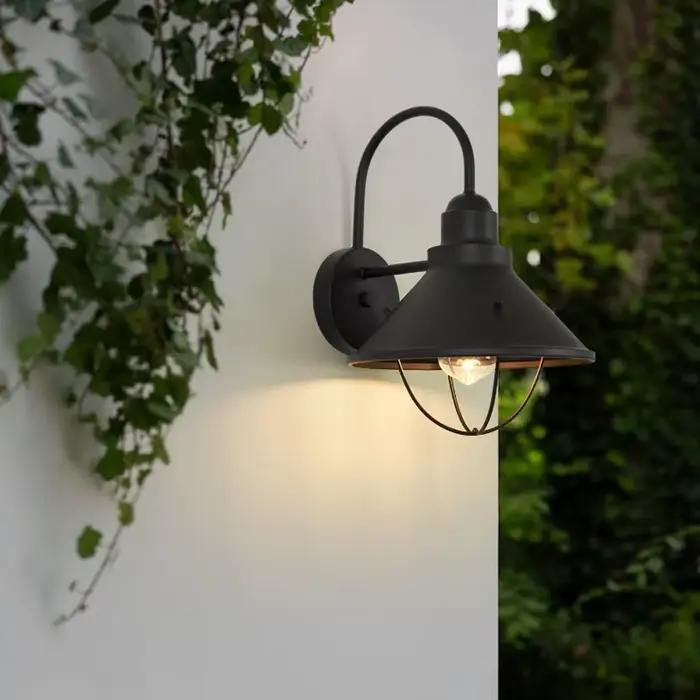 Lampe murale vintage en métal noir pour éclairage quotidien, applicable à salon, chambre à coucher, entrée, étude et salle de bain