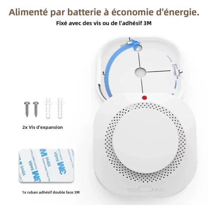 Détecteur de fumée intelligent autonome avec alarme sonore et lumineuse pour la maison